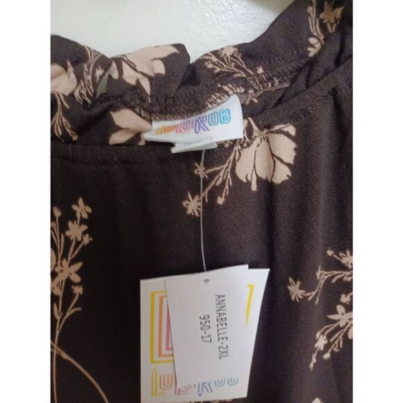 Lularoe Dress Annabelle Long Sleeve Lightweight Color Multi Size 2X - Picture 2 of 3